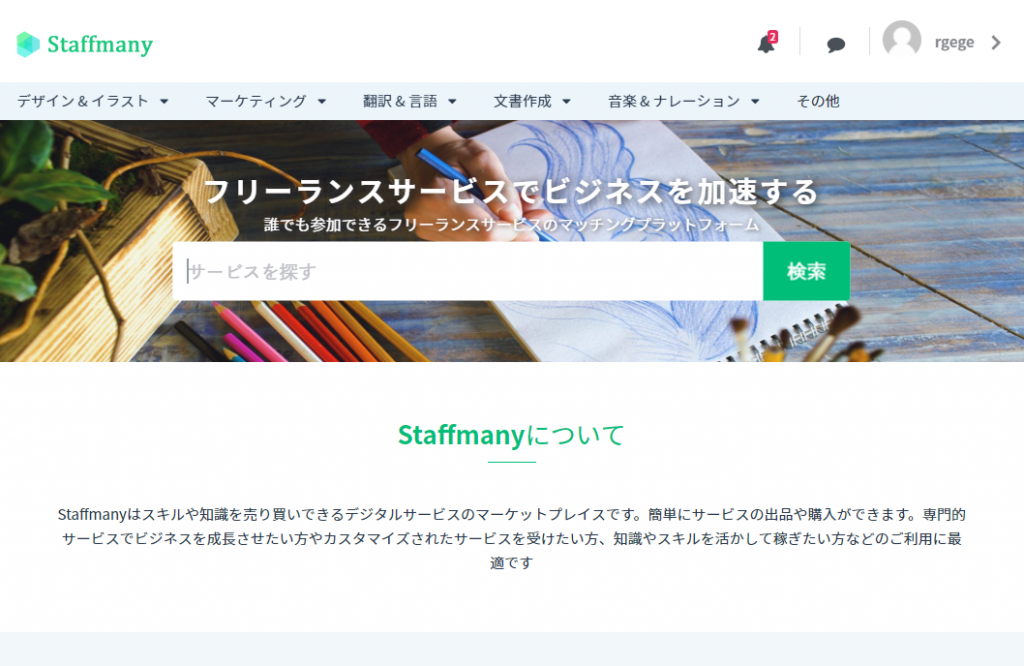 Staff many screenshot capture フリーランス サービス マッチング